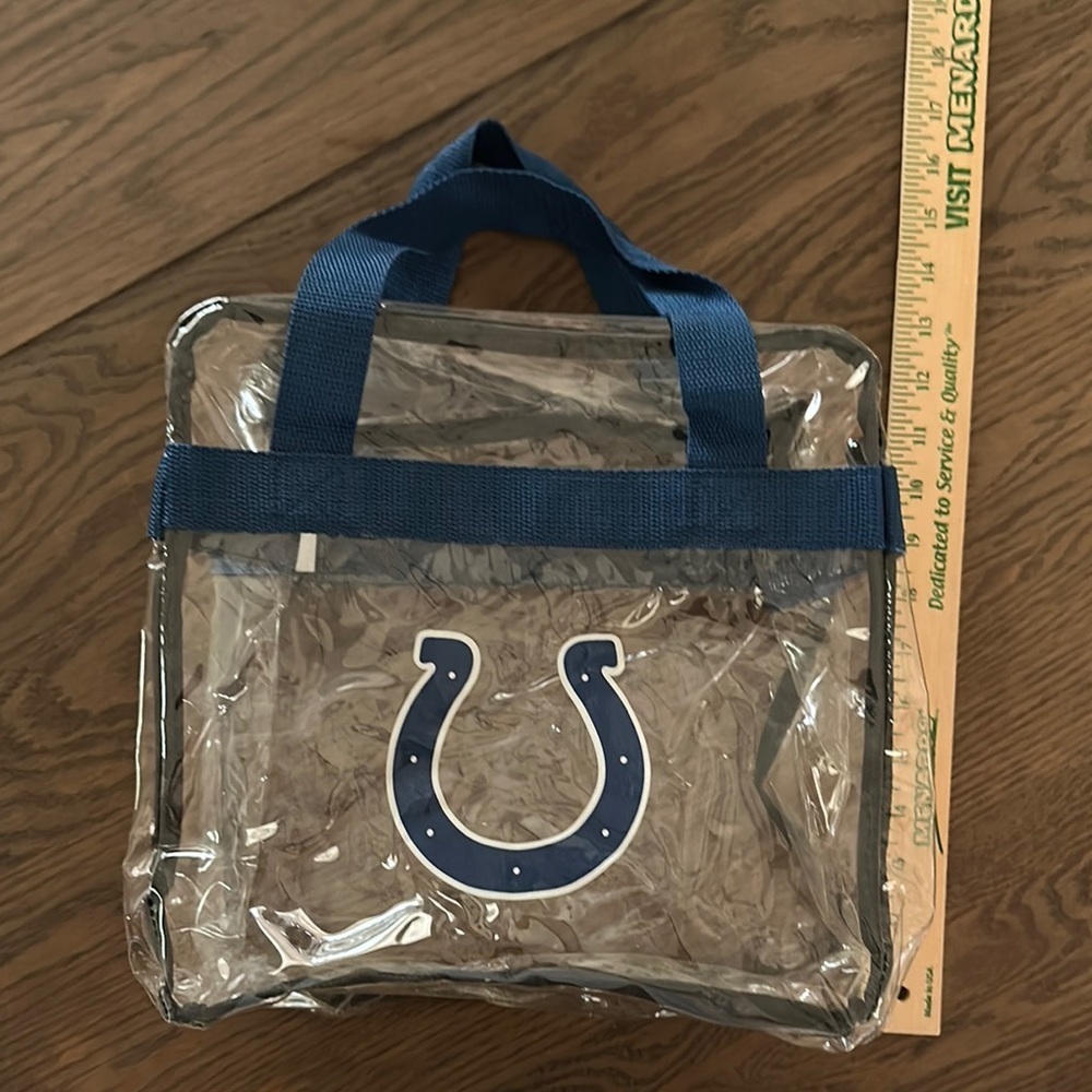 NFL Colts Clear Tote Bag With Zipper - Picture 3 of 4